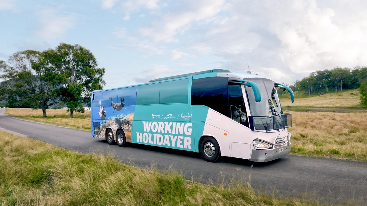 Working Holiday Maker Greyhound Bus 